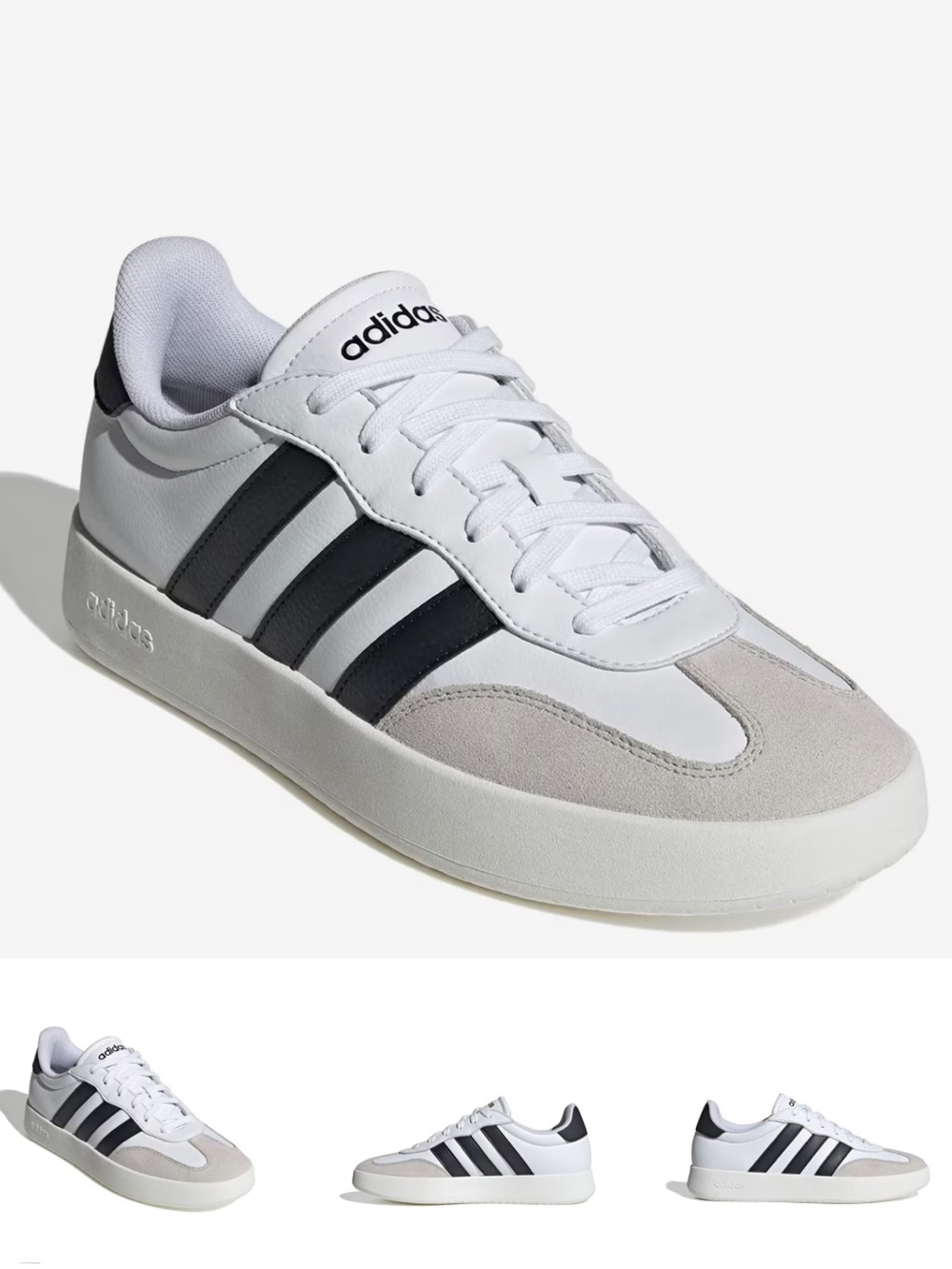 adidas White Black and Cream Barreda Sneakers